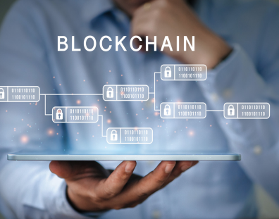 Blockchain hand image Blockchain hand image